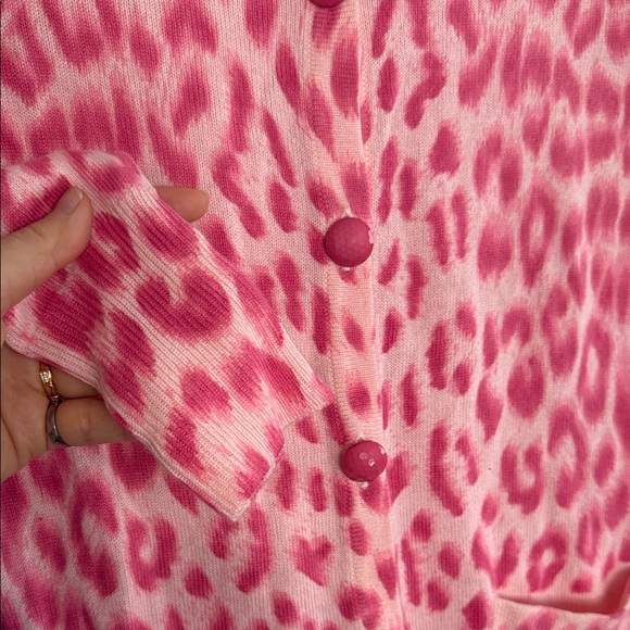 Pink Leopard Print Cardigan/One Piece Dress - Picture 3 of 5
